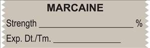 Picture of Drug Label UAL™ Anesthesia Label Tape Marcaine Strength_% Exp Dt Tm_ Gray 1/2 X 1-1/2 InchULTA092