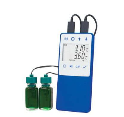 Picture of Refrigerator / Freezer Temperature Data Logger with Alarm Norlake Scientific® Fahrenheit / Celsius -58° to +140°F (-50° to +60°C) 2 Bottle Probes Battery OperatedNS-WF-DDL-18
