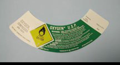 Picture of Pre-Printed Label Barkley® Laboratory Use Beige / Green Oxygen Filled Black / White Biohazard1306L