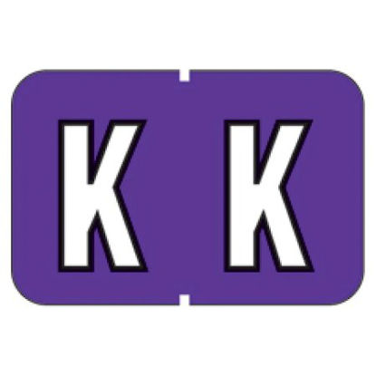 Picture of Pre-Printed Label Barkley® Chart Tab Purple Laminated R R White Alpha Series 4 X 1-1/2 Inch901-34128