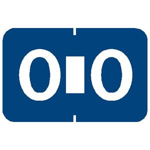 Picture of Pre-Printed Label Chart Tab Blue O | O White Alpha Series 1 Inch90135
