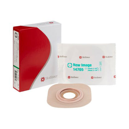 Picture of Ostomy Barrier New Image™ Flextend™ Pre-Cut, Extended Wear Adhesive Tape 44 mm Flange Green Code System Hydrocolloid 1-1/8 Inch Opening14705