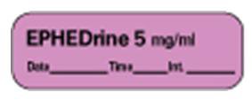Picture of Drug Label PDC® Anesthesia Label EPHEDrine 5 mg/mL Date_Time_In_ Violet 1/2 X 1-1/2 InchLAN-5D5