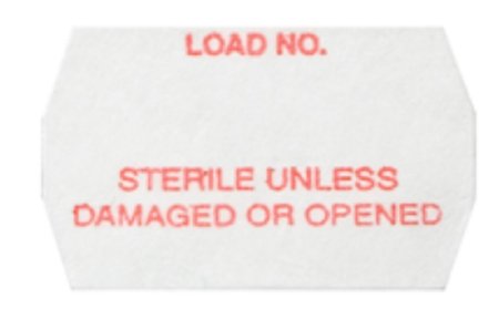 Picture of Pre-Printed / Write On Label Advisory Label White Paper Load No. Sterilized Unless Damaged or Opened Red DatedSUD-010-M-R