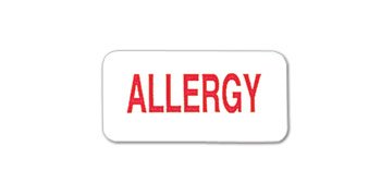Picture of Pre-Printed Label Carstens® Allergy Alert White Autoclavable Allergy Red Alert Label 3/4 X 1-1/2 Inch1685-11