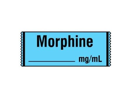 Picture of Drug Label Shamrock Anesthesia Label MORPHINE / _____ mg / mL Blue 1/2 X 1 InchSA-243
