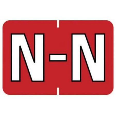 Picture of Pre-Printed Label Barkley® Chart Tab Red Laminated N N White Alpha Series 21 X 1-1/2 Inch901-34132