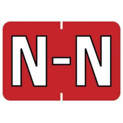 Picture of Pre-Printed Label Barkley® Chart Tab Red Laminated N N White Alpha Series 21 X 1-1/2 Inch901-34132