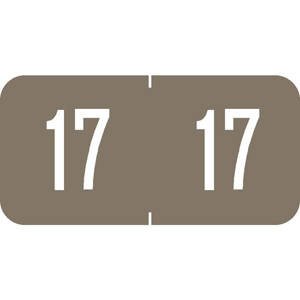 Picture of Pre-Printed Label Chart Tab Gray 17|17 White Numeric 3/4 X 1-1/2 Inch94617
