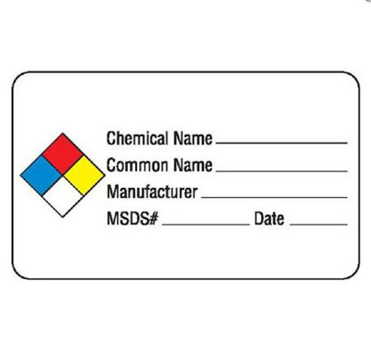 Picture of Pre-Printed Label Anesthesia Label White Paper Chemical Hazard Color Block Biohazard 1-1/2 X 2-1/2 Inch0748