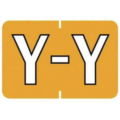 Picture of Pre-Printed Label Barkley® Chart Tab Yellow Laminated Y Y White Alpha Series 27 X 1-1/2 Inch901-34143