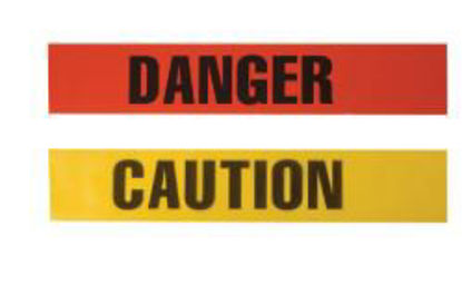 Picture of Pre-Printed Tape Warning Label Red Polyethylene Danger Black CautionDBT3