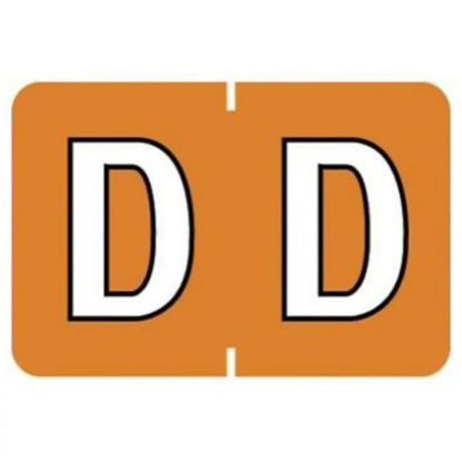 Picture of Pre-Printed Label Barkley® Chart Tab Orange Laminated D D White Alpha Series 14 X 1-1/2 Inch901-34121