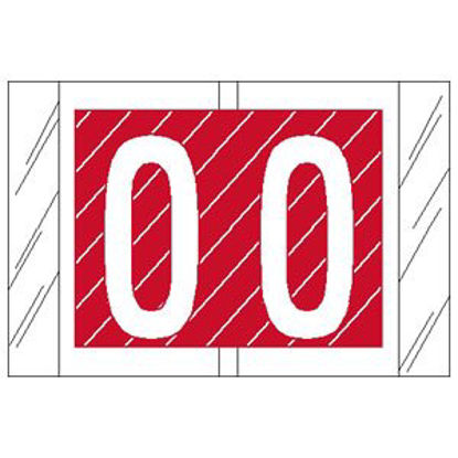 Picture of Pre-Printed Label Chart Tab Red / White O | O White Alpha Series 1 Inch82015