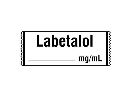 Picture of Drug Label Shamrock Anesthesia Label LABETALOL _____ mg / ml / Date _____ Time _____ Int. _____ White 1/2 X 1 InchSA-3213