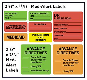 Picture of Pre-Printed Label Barkley® Allergy Alert Fluorescent Red Paper Allergies Black Alert Label 15/16 X 2-1/4 Inch50711