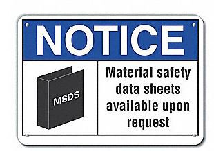 Picture of Wall Sign Instructional Sign LYLE NOTICE MSDS Available Upon Request64ML53