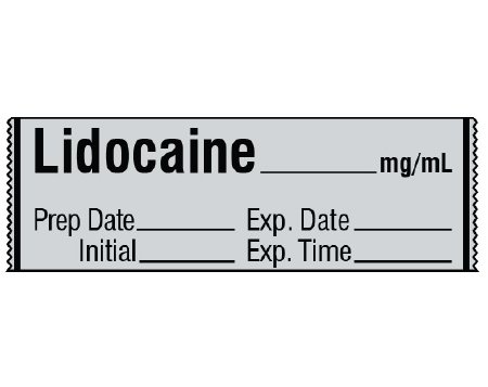 Picture of Drug Label Shamrock Anesthesia Label LIDOCAINE _____ mg / mL / Prep Date _____ Exp. Date _____ / Initial _____ Exp. Time _____ Gray 1/2 X 1 InchSA-300-EXP
