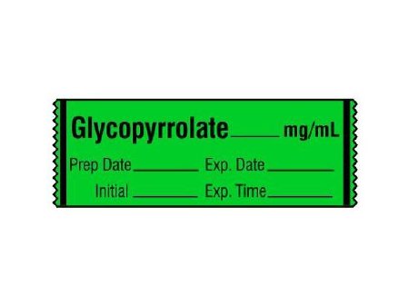 Picture of Drug Label Shamrock Anesthesia Label Glycopyrrolate _____ mg / mL / Prep Date _____ Exp. Date _____ / Initial _____ Exp. Time _____ Green 1/2 X 1 InchSA-311-EXP