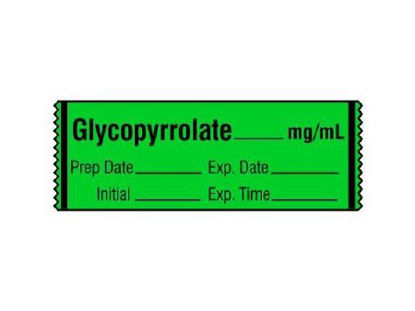 Picture of Drug Label Shamrock Anesthesia Label Glycopyrrolate _____ mg / mL / Prep Date _____ Exp. Date _____ / Initial _____ Exp. Time _____ Green 1/2 X 1 InchSA-311-EXP