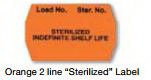 Picture of Pre-Printed Label Advisory Label Orange Paper LOAD NO. Ster No./STERILIZED/INDEFINITE SHELF LIFE Black Sterilization LabelSRL-012-O