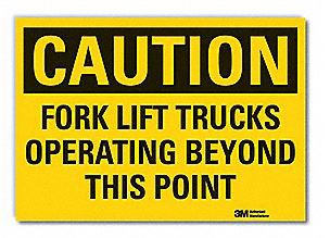 Picture of Door / Wall Sign Caution LYLE CAUTION Forklift Trucks Operating Beyond This Point456H40
