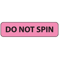 Picture of Pre-Printed Label MedVision® Auxiliary Label Fluorescent Pink Do Not Spin Black Safety and Instructional 5-16 X 1-1/4 InchMV01FP1089