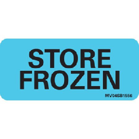 Picture of Pre-Printed Label MedVision® Auxiliary Label Blue Paper Store Frozen Black Temperature Control 1 X 2-1/4 InchMV04SB1556