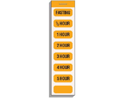 Picture of Pre-Printed Label Shamrock Anesthesia Label Orange Adhesive Fasting 1/2 Hour 1 Hour Black Lab / Specimen 1/2 X 1-1/4 InchGT-8