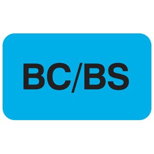 Picture of Pre-Printed Label Communication Fill In Light Blue BC/BS Black Quality Control Label 7/8 X 1-1/2 InchMAP1650