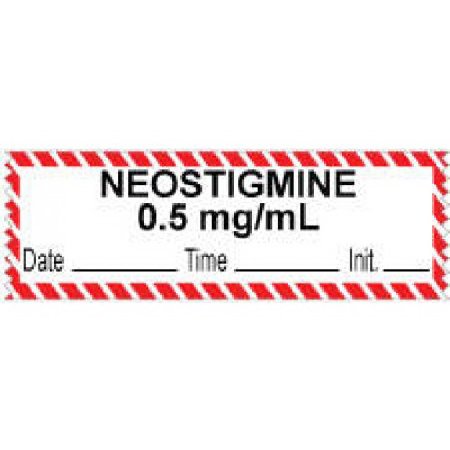Picture of Drug Label PDC® Anesthesia Label Neostigmine 0.5 mg/mL Date_Time_Int._ Red / White 1/2 x 1 Inch59726956