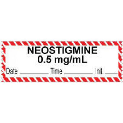 Picture of Drug Label PDC® Anesthesia Label Neostigmine 0.5 mg/mL Date_Time_Int._ Red / White 1/2 x 1 Inch59726956