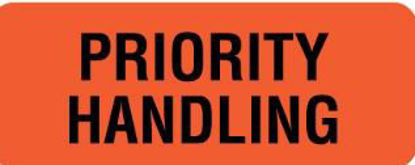 Picture of Pre-Printed Label UAL™ Allergy Alert Orange Paper Priority Handling Black Alert Label 7/8 X 2-1/4 InchULPS201