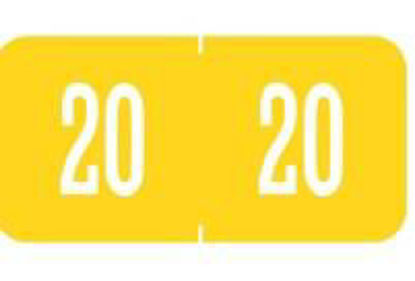 Picture of Pre-Printed Label Chart Tab Yellow 20 20 White Numeric 3/4 X 1-1/2 Inch94620