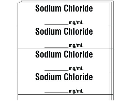 Picture of Drug Label Shamrock Anesthesia Label Sodium Chloride_mg/mL White 1/2 X 1 InchSA-3240