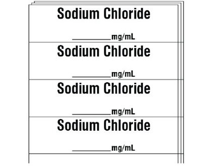 Picture of Drug Label Shamrock Anesthesia Label Sodium Chloride_mg/mL White 1/2 X 1 InchSA-3240