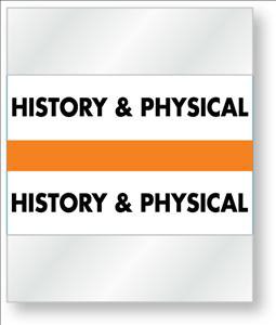 Picture of Pre-Printed Label Chart Tab White Fluorescent Paper History & Physical Black Alert Label 1-1/2 X 1-1/4 InchULCD14