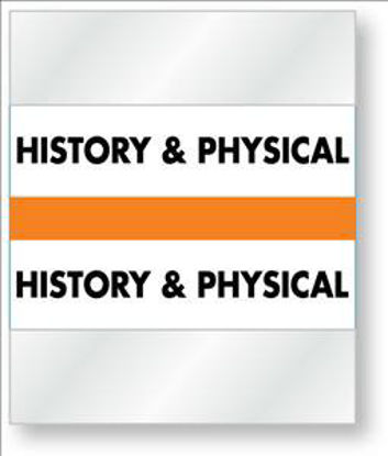 Picture of Pre-Printed Label Chart Tab White Fluorescent Paper History & Physical Black Alert Label 1-1/2 X 1-1/4 InchULCD14