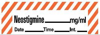 Picture of Drug Label PDC® Anesthesia Label Neostigmine_mg/mL Date_Time_Int Red / White 1/2 X 1-1/2 InchLANS-15