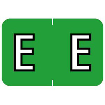 Picture of Pre-Printed Label Chart Tab Light Green E | E Black / White Alpha Series 1 Inch71625