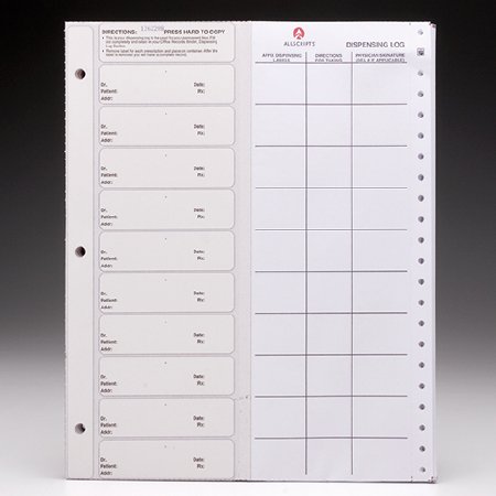 Picture of Pre-Printed Label Communication Fill In White Paper Dispensing Log Black Safety and InstructionalS02-02