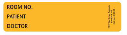 Picture of Pre-Printed Label Chart Tab Gold Paper Room No_Paitent_Doctor_ Black Patient Information 1-3/8 X 5-3/8 Inch5033-16