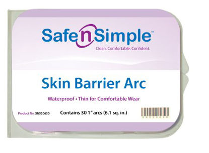 Picture of Skin Barrier Arc Safe-n'Simple X-Tra Wide Mold to Fit, Standard Wear Hydrocolloid 1/2 Curve 1 X 1 InchSNS20630