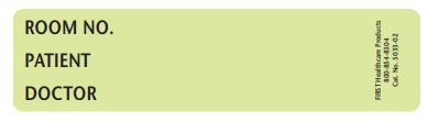 Picture of Pre-Printed Label Communication Fill In Lime Green Paper Room No_Paitent_Doctor_ Black Patient Information 1-3/8 X 5-3/8 Inch5033-12
