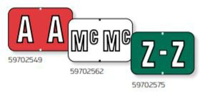 Picture of Pre-Printed Label Barkley® Chart Tab Pink Plastic B Black / White Alpha Series 1 X 1-1/2 Inch59702550