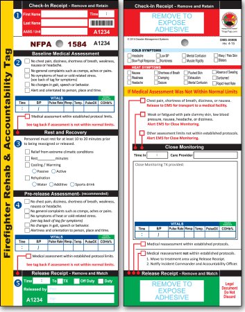 Picture of Inspection Tag Fire Fighter Rehab Tag Multi Colors 50 per CaseDMS-05986