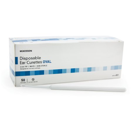Picture of Ear Curette McKesson Single-ended Handle with Grooves 4 mm Tip Oval Tip531