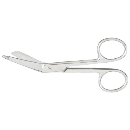 Picture of Bandage Scissors McKesson Lister 5-1/2 Inch Length Office Grade Stainless Steel NonSterile Finger Ring Handle Angled Blunt Tip / Blunt Tip43-2-231