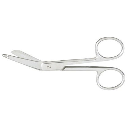 Picture of Bandage Scissors McKesson Lister 5-1/2 Inch Length Office Grade Stainless Steel NonSterile Finger Ring Handle Angled Blunt Tip / Blunt Tip43-2-231