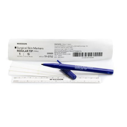 Picture of Surgical Skin Marker with Label McKesson Gentian Violet Regular Tip Ruler Sterile19-0752